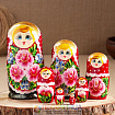 Матрешка "Цветы" , 7-кукольная,  10х20 см, ручная роспись