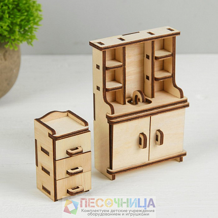 Набор деревянной мебели для кукол «Ванная»