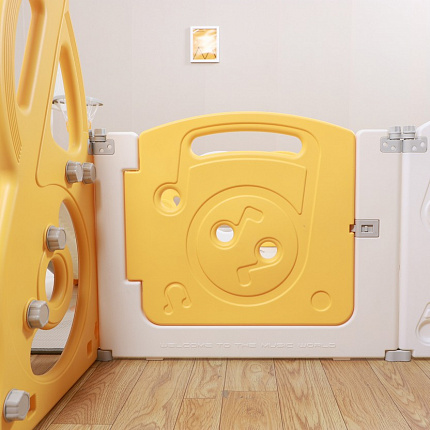 Манеж UNIX Kids SUPREME Music 160x160 Yellow с качелями