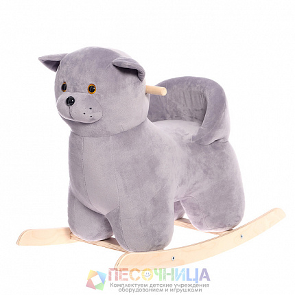 Качалка «Кот», со спинкой, цвет серый
