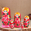 Матрёшка «Фиалки», розовое платье, 5 кукольная, 18 см