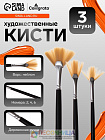 Набор кистей для рисования, 3 штуки, веерные, международный размер