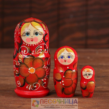 Матрёшка 3 в 1, расписная, МИКС