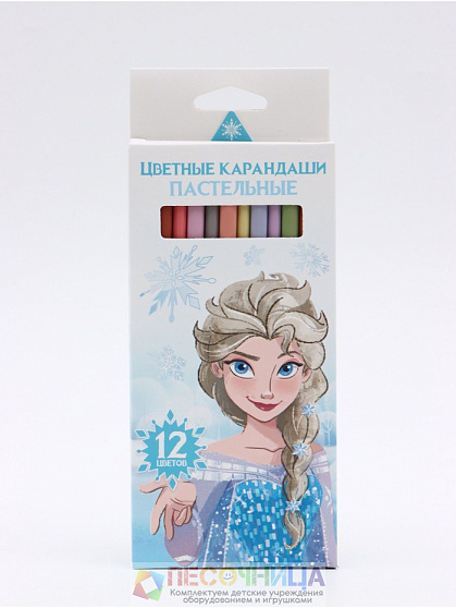Цветные карандаши пастельные, 12 цветов, трехгранные, «Сестры»