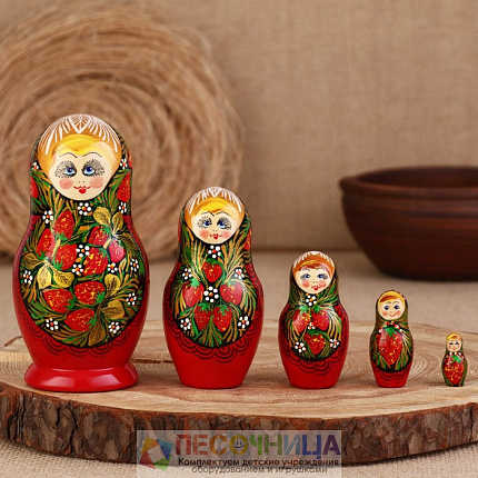 Матрёшка 5-ти кукольная "Татьяна", хохлома, 14-15 см