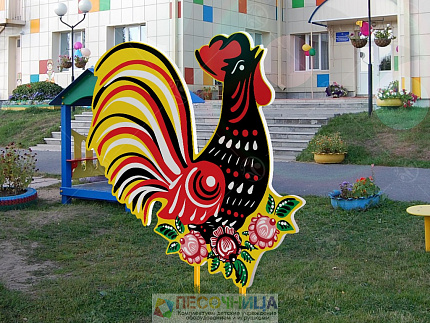 Уличная фигура "Петух. Городецкая роспись"
