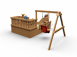 Песочница  SandBox Лодочка с качелями ,пропитка(сосна)