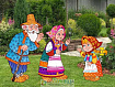 Композиция уличных фигур "Дед, баба, внучка"